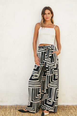 Geometric Wide Leg Trouser