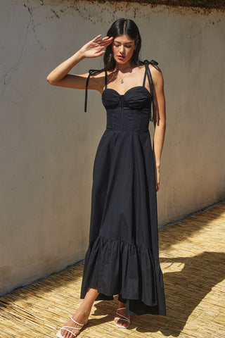 Black Boned Bodice Midi