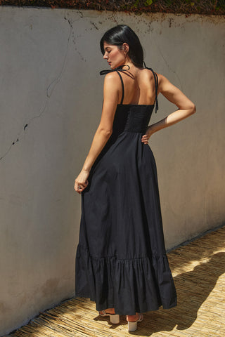 Black Boned Bodice Midi