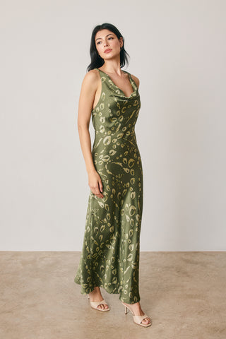 Animal Twisted Strap Maxi Dress