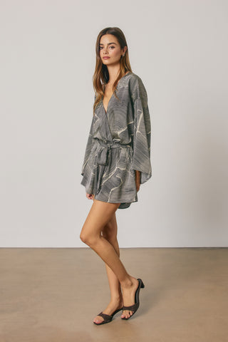 Abstract Kimono Romper
