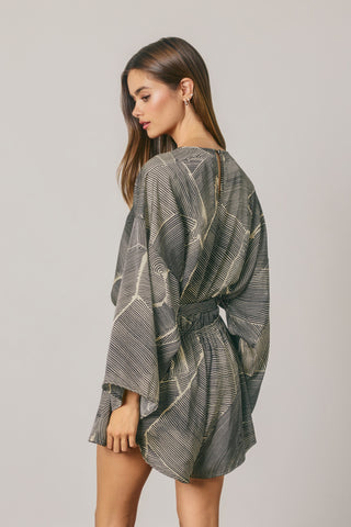 Abstract Kimono Romper
