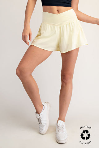 V Crossover Flared Shorts