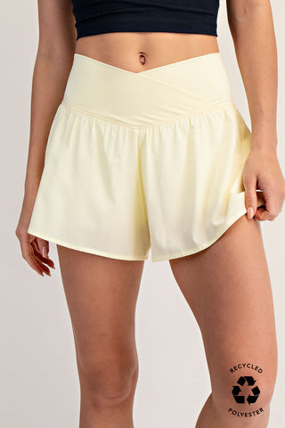 V Crossover Flared Shorts
