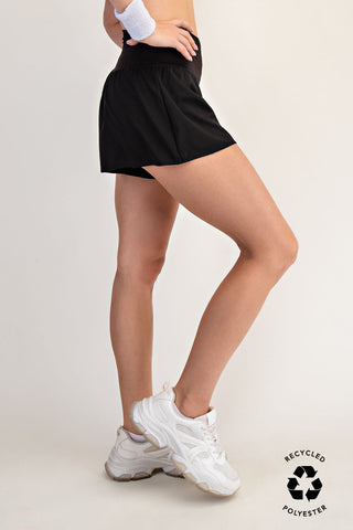 V Crossover Flared Shorts