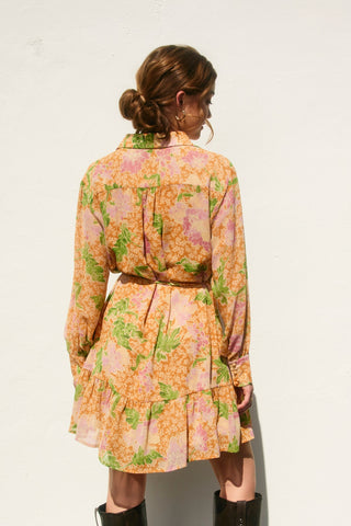 Gather Me Close Button Down Mini Dress