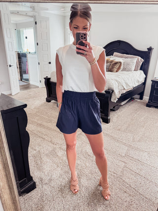 White Overlapped Sleeve Detailed Top