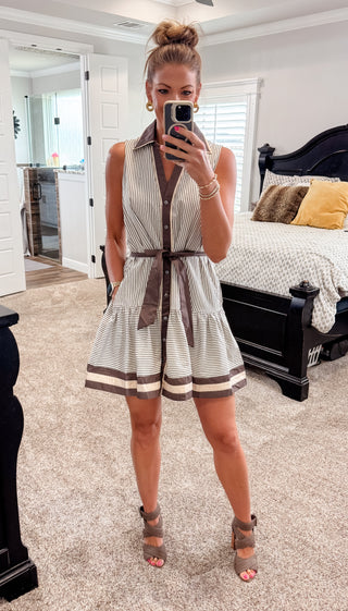 Chocolate and Cream Stripe Dress