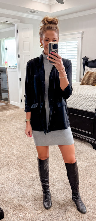 Gray Sleeveless Sweater Dress