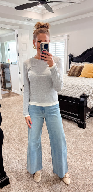 Gray Faux Layered Shirt