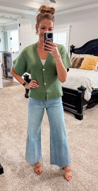 Olive Front Button Cardigan