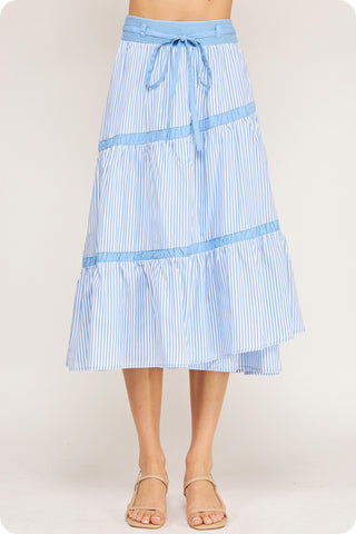 Powder Blue Midi Skirt Set