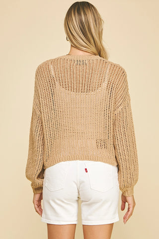 Camel Crochet Sweater