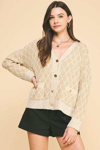 Gold and White Cardigan