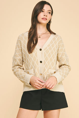Gold and White Cardigan