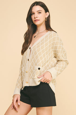 Gold and White Cardigan