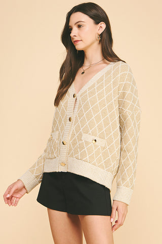 Gold and White Cardigan