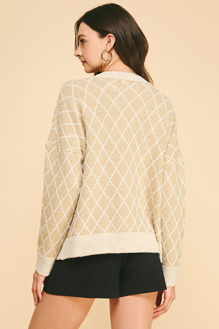 Gold and White Cardigan