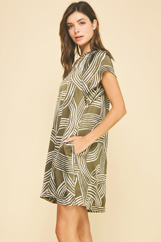 Green Print Tunic Dress