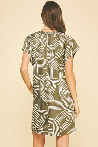Green Print Tunic Dress