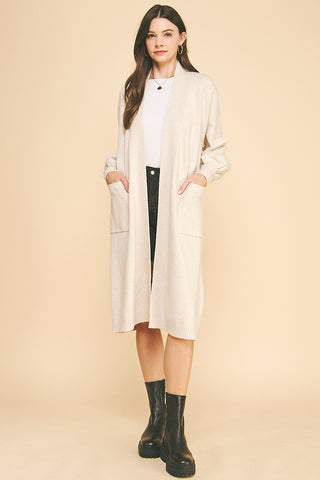 Cream Balloon Sleeve Cardigan