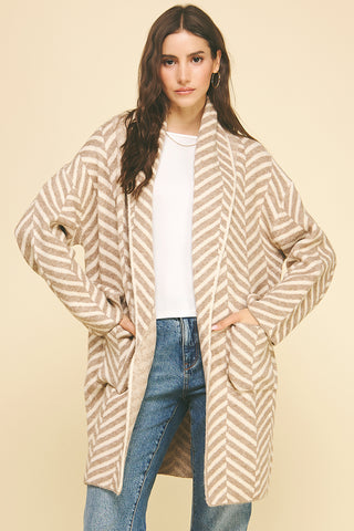 Diagonal Stripe Cardigan