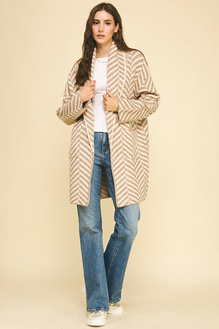 Diagonal Stripe Cardigan