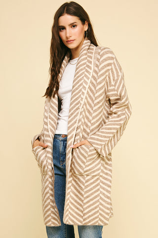 Diagonal Stripe Cardigan