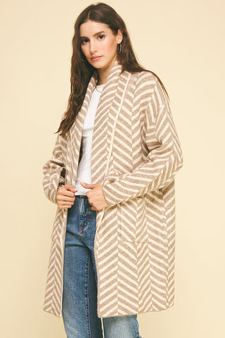 Diagonal Stripe Cardigan