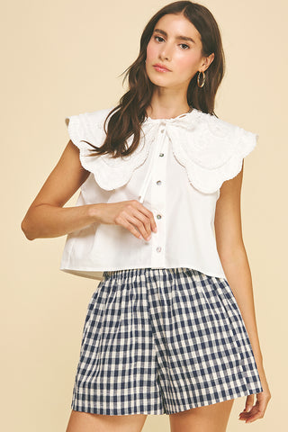 White Collar Blouse