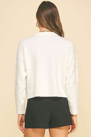 Pearl Embroidered Knit Sweater