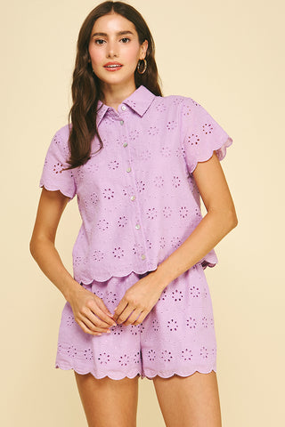 Lavender Eyelet Blouse