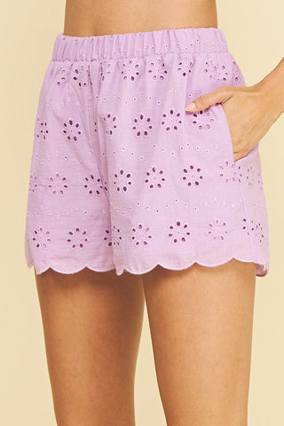 Lavender Eyelet Shorts