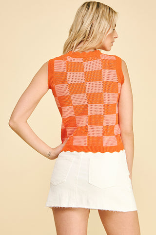 Colorblock Crochet Top