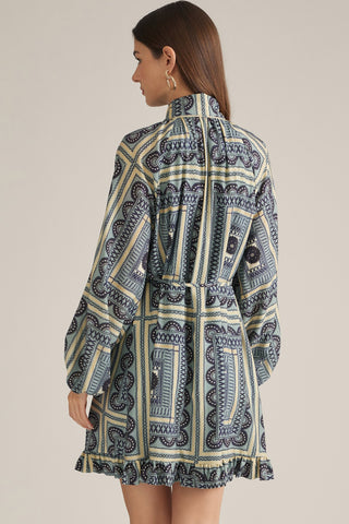 Long Sleeve Geo Print Dress