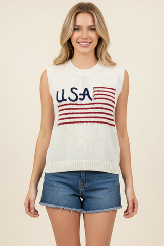 USA Short Sleeve Sweater