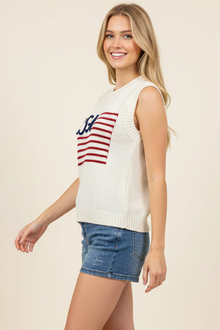 USA Short Sleeve Sweater
