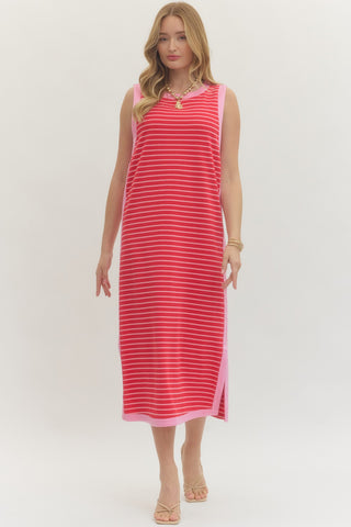 Pink Stripe Midi