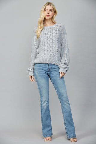 Gray Cable Knit Sweater