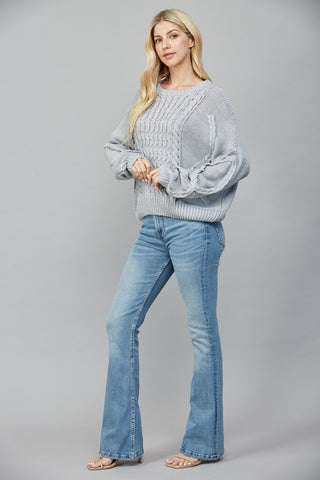 Gray Cable Knit Sweater