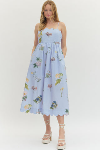 Blue Floral Midi