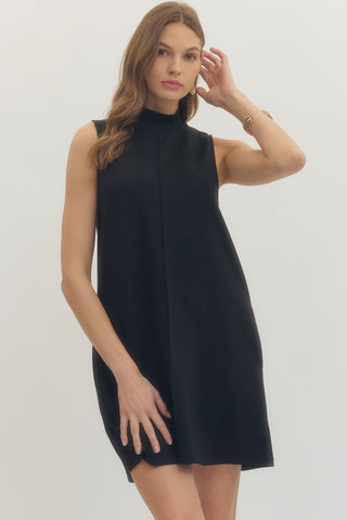 Black Mock Neck Dress