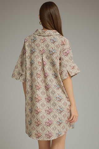 Ecru Mini Shirt Dress