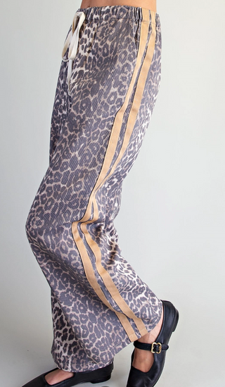 Leopard Draw String Trouser