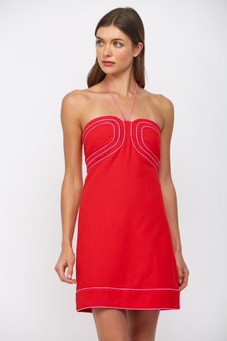 Red Halter Neck Mini