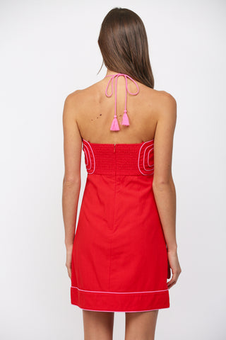 Red Halter Neck Mini
