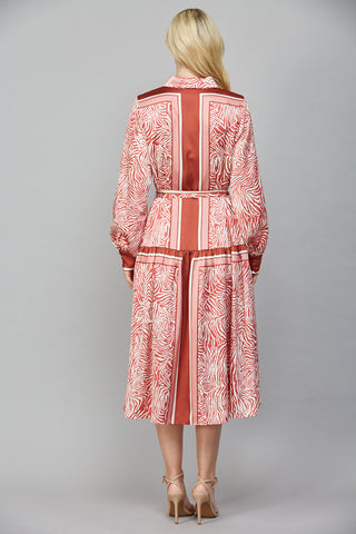 Rose Animal Print Midi Dress