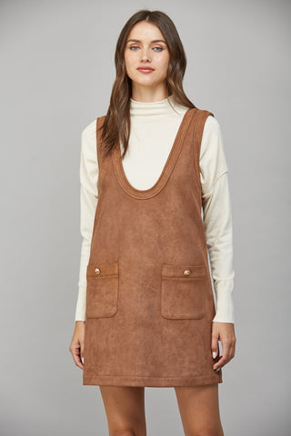 Faux Suede Shift Dress