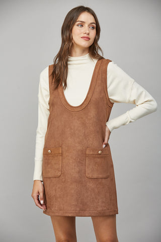 Faux Suede Shift Dress