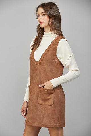 Faux Suede Shift Dress